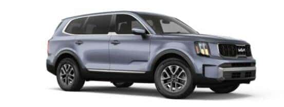 A silver 2024 Kia Telluride is angled right.
