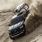 A black 2020 Ford Ranger is shown from the front at an angle after leaving a dealer that has a used Ford Ranger for sale.