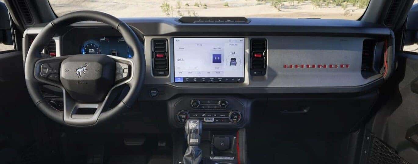 The gray dash is shown in a 2025 Ford Bronco.