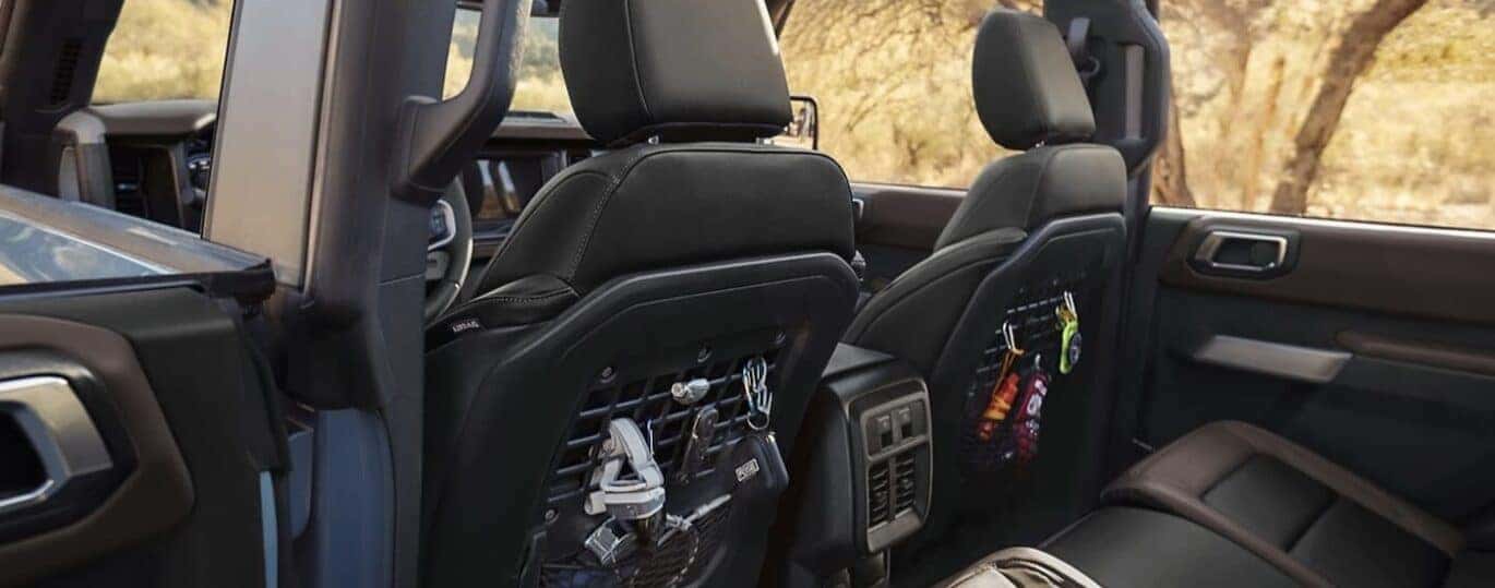 The black rear seating area is shown in a 2025 Ford Bronco.