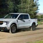 A grey 2025 Ford Maverick Tremor from the front at an angle.