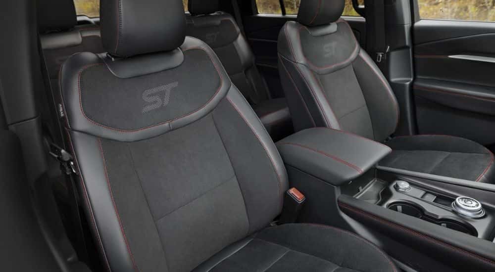 Dark gray interior of a 2025 Ford Explorer ST for sale near Latham