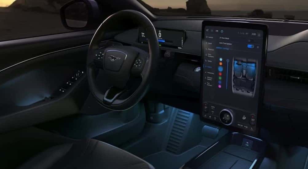 The black dash in a 2025 Ford Mustang Mach-E GT.