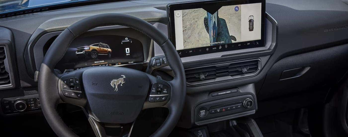 Infotainment and digital gauge cluster on a 2025 Ford Bronco Sport