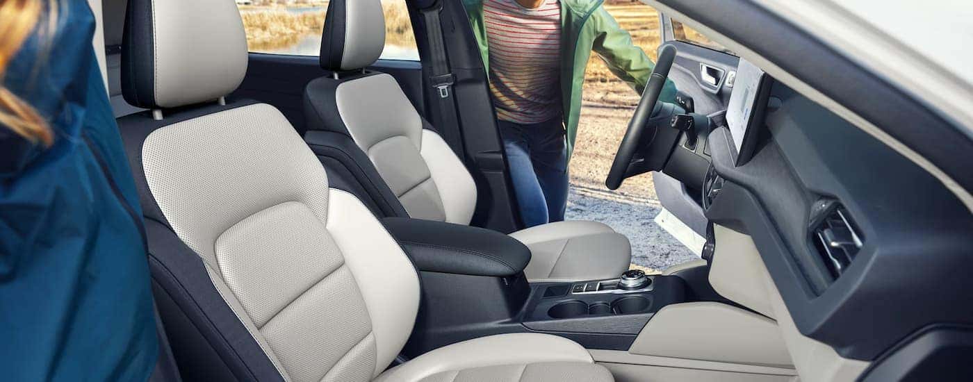 Black and tan leather interior in a 2025 Ford Escape