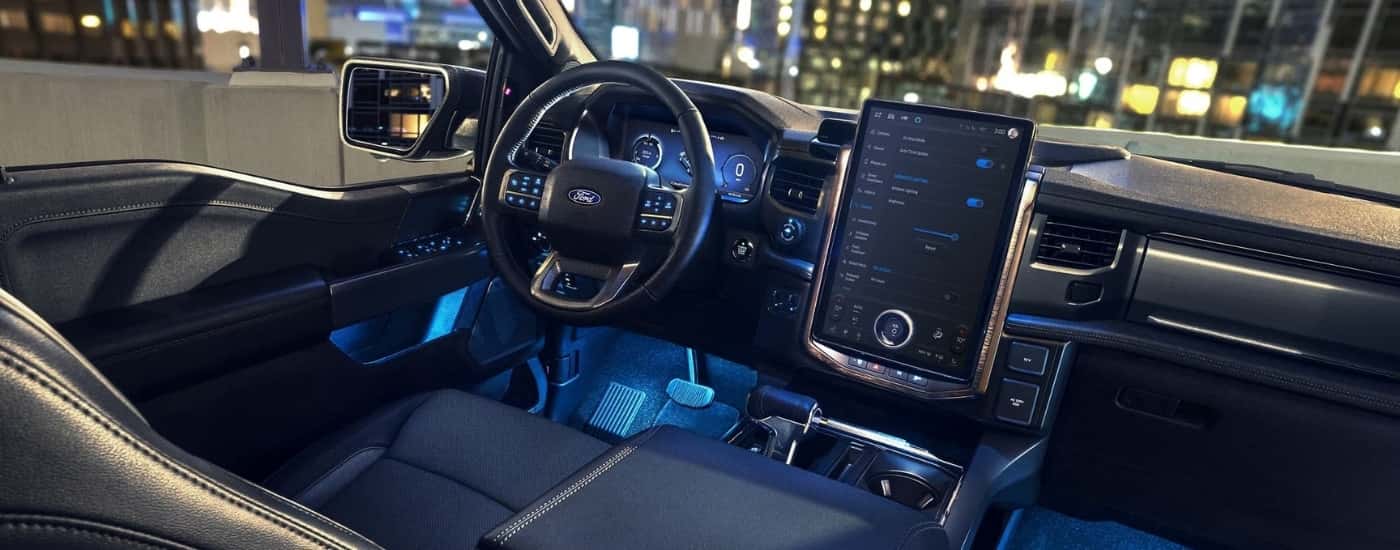 Infotainment and digital gauge cluster on a 2025 Ford F-150 Lightning