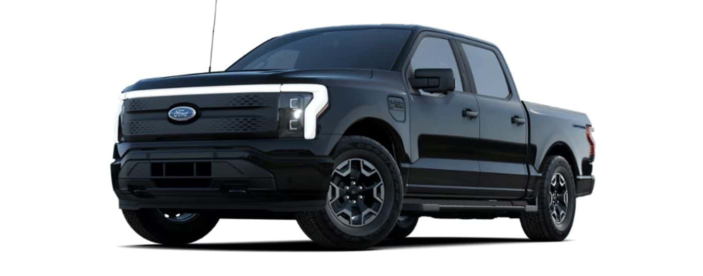 A black 2025 Ford F-150 Lightning XLT