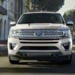 A white 2024 Ford Expedition from the front.