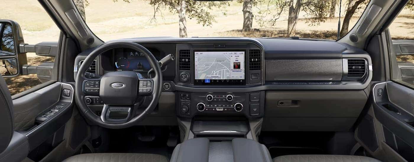 Infotainment and digital gauge cluster on a 2025 Ford F-350