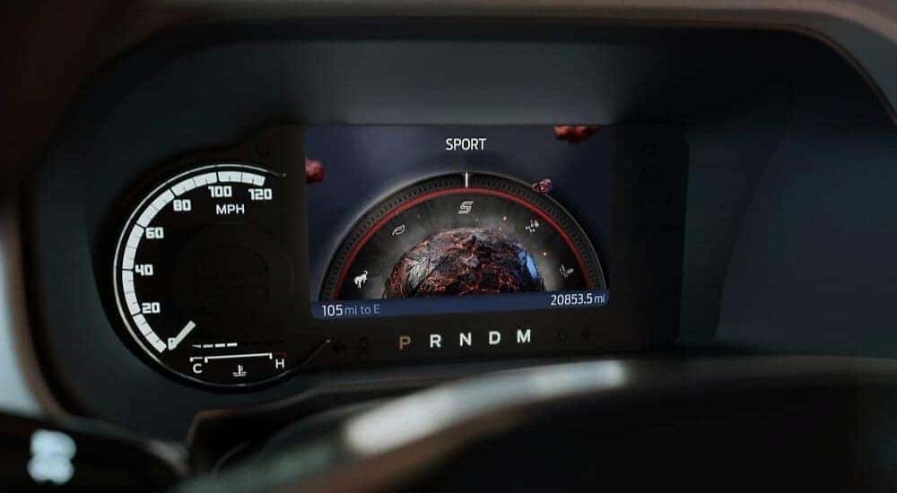 Digital gauge display on a 2025 Ford Bronco Sport vs 2025 Toyota Corolla Cross