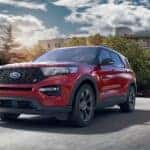 Red 2021 Ford Explorer ST one of the many used cars for sale near Halfmoon.