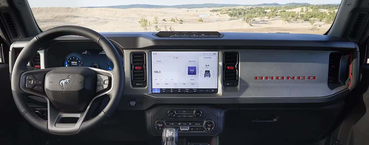 Infotainment and digital gauge cluster on a 2025 Ford Bronco Sport for sale in Albany