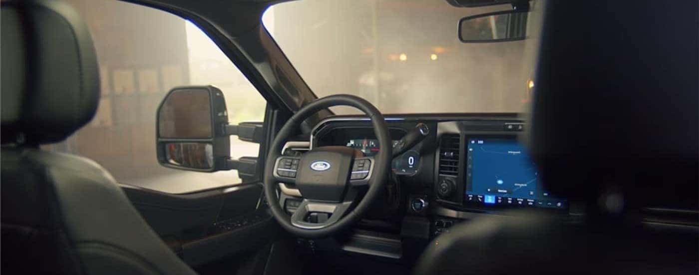 The black dash in a 2026 Ford F-250.