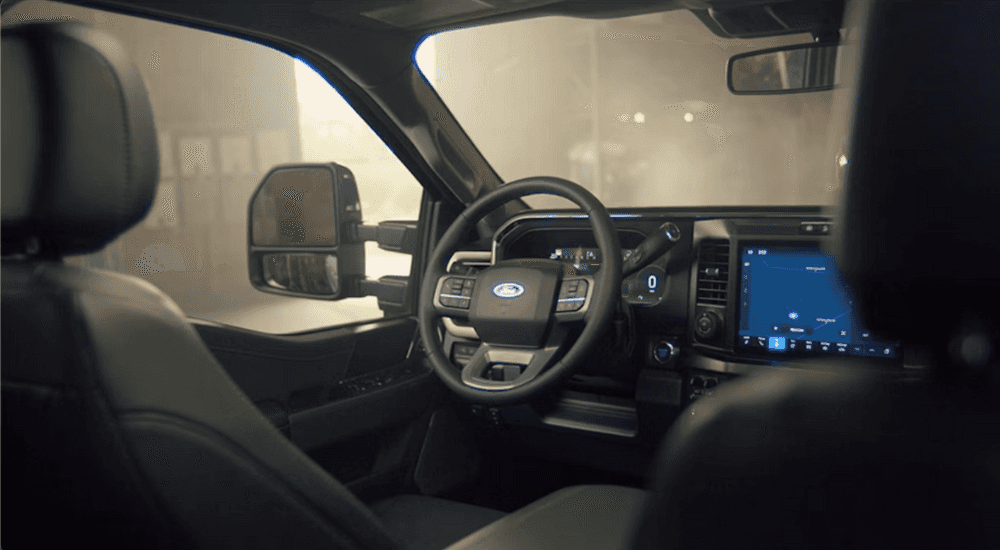 Black interior of a 2026 Ford F-350