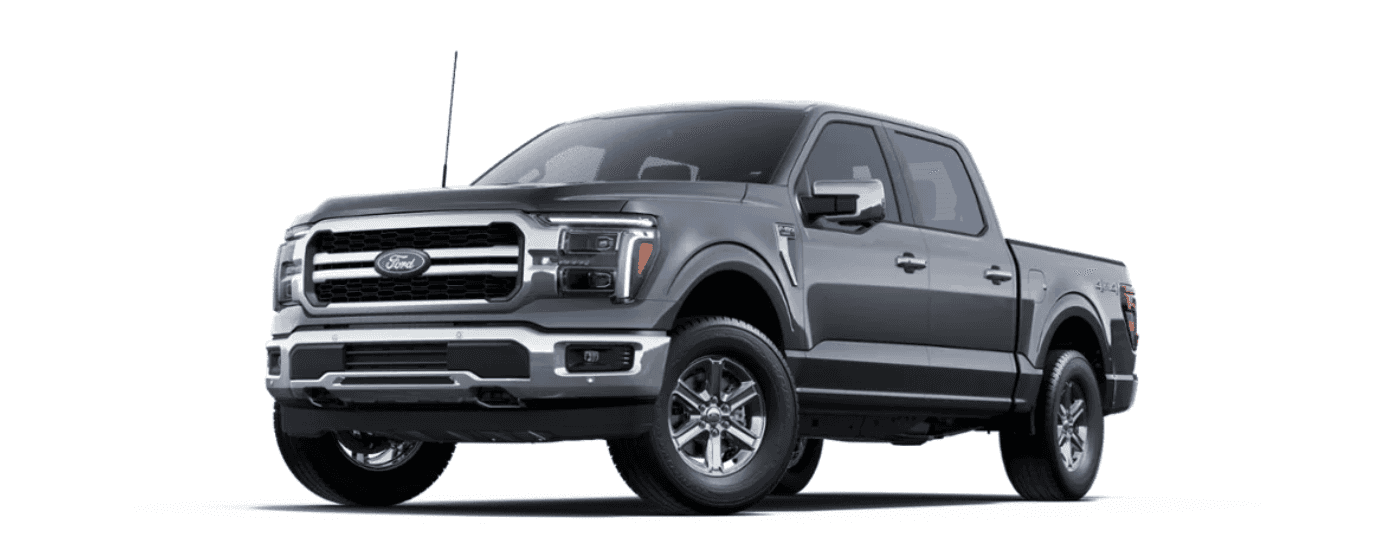 Black 2025 Ford F-150 Lariat angled left