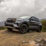 Silver 2026 Ford Explorer Tremor parked off-road