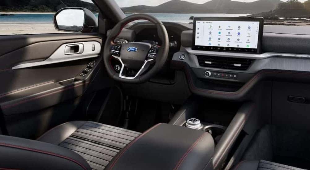 The gray dash in a 2026 Ford Explorer.