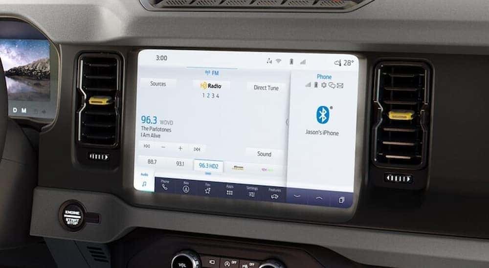 Infotainment display inside a 2026 Ford Bronco