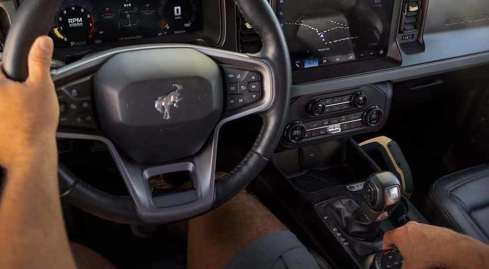 Steering wheel inside a 2026 Ford Bronco
