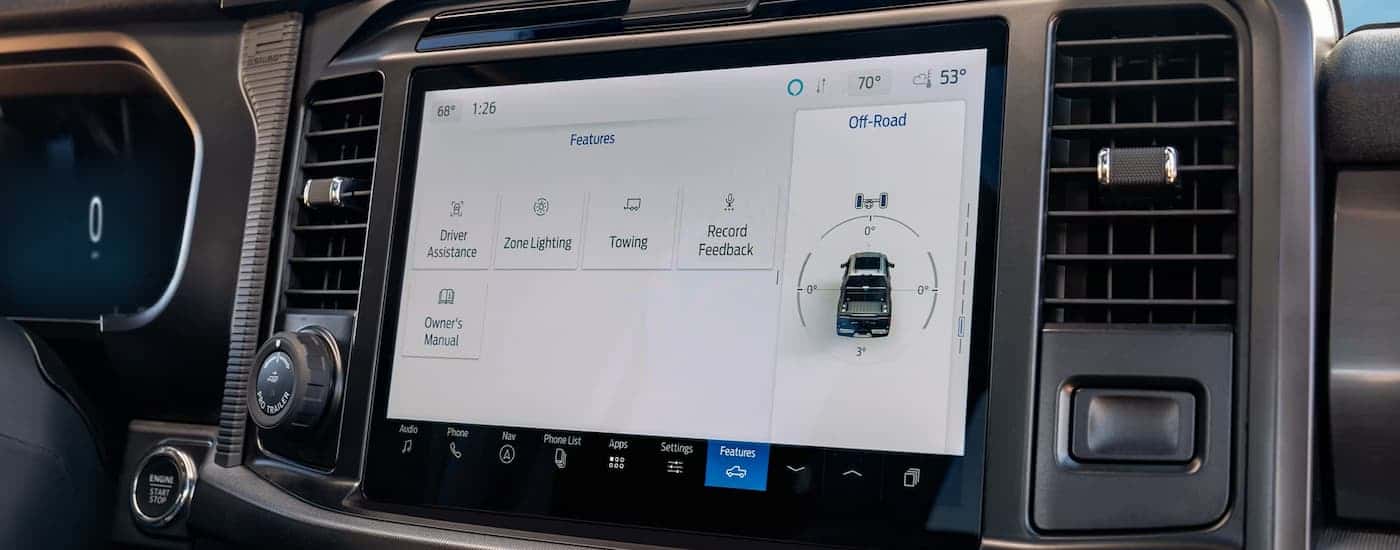 Infotainment screen in a 2026 Ford F-150