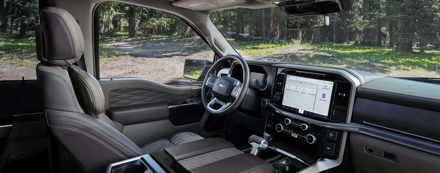 Front seat and center console in a 2026 Ford F-150