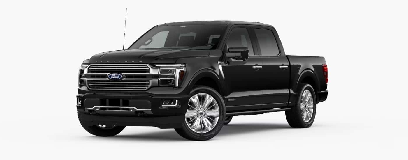 Black 2026 Ford F-150 Platinum angled left