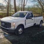 White 2026 Ford F-350 for sale near Troy driving off-road.