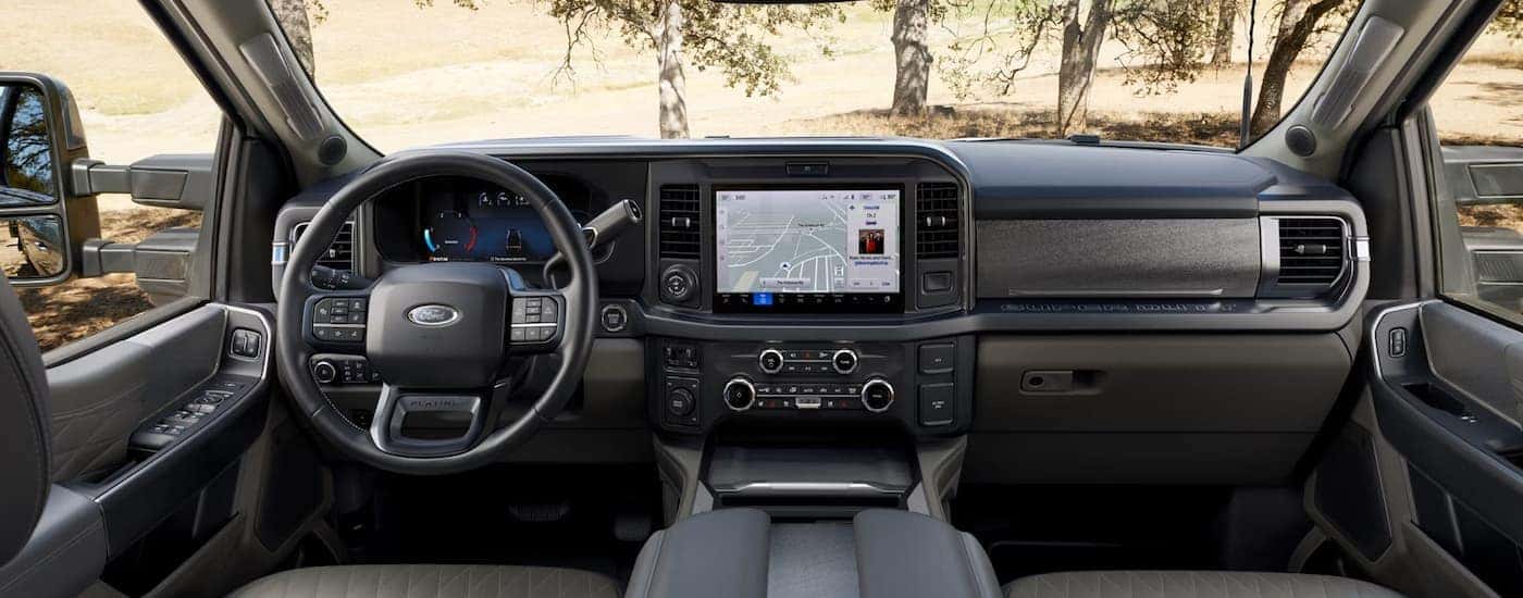 Infotainment and digital gauge cluster on a 2026 Ford Super Duty