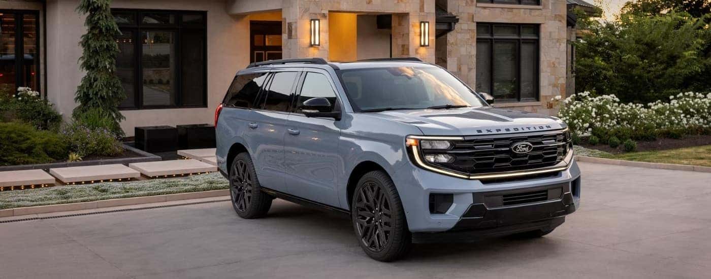 A grey 2026 Ford Expedition from the front at an angle.