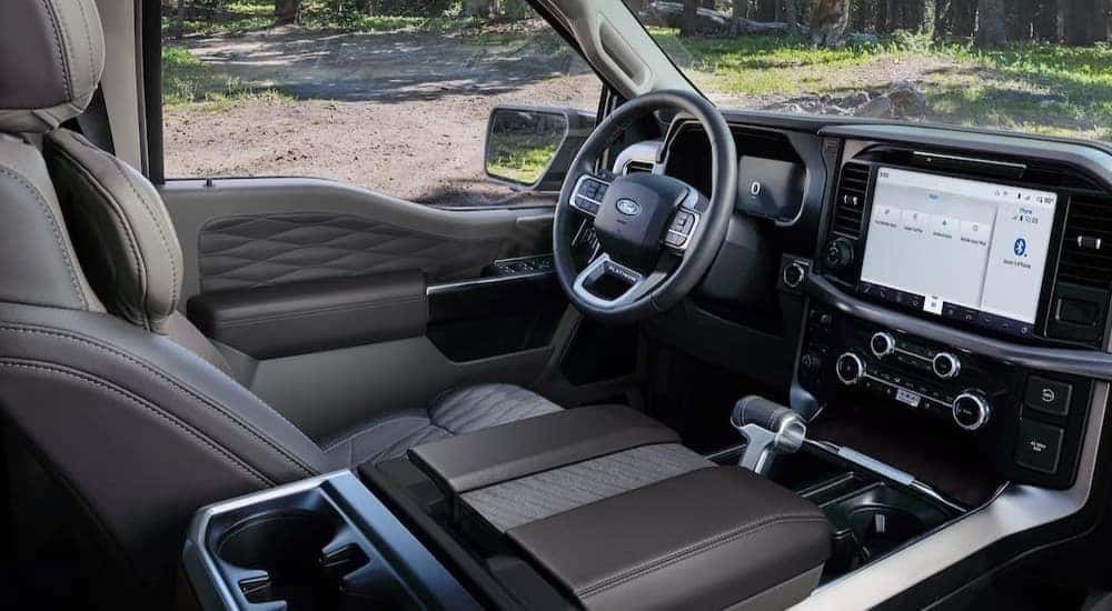 Black and gray interior and dash in a 2026 Ford F-150.