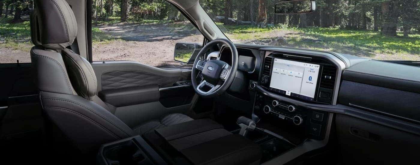 Black interior and dash in a 2026 Ford F-150.