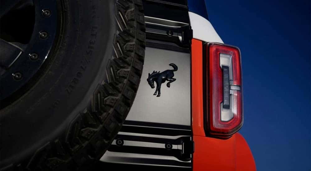 Bronco badge on a silver 2026 Ford Bronco