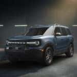 Grey 2026 Ford Bronco Sport parked in a building.