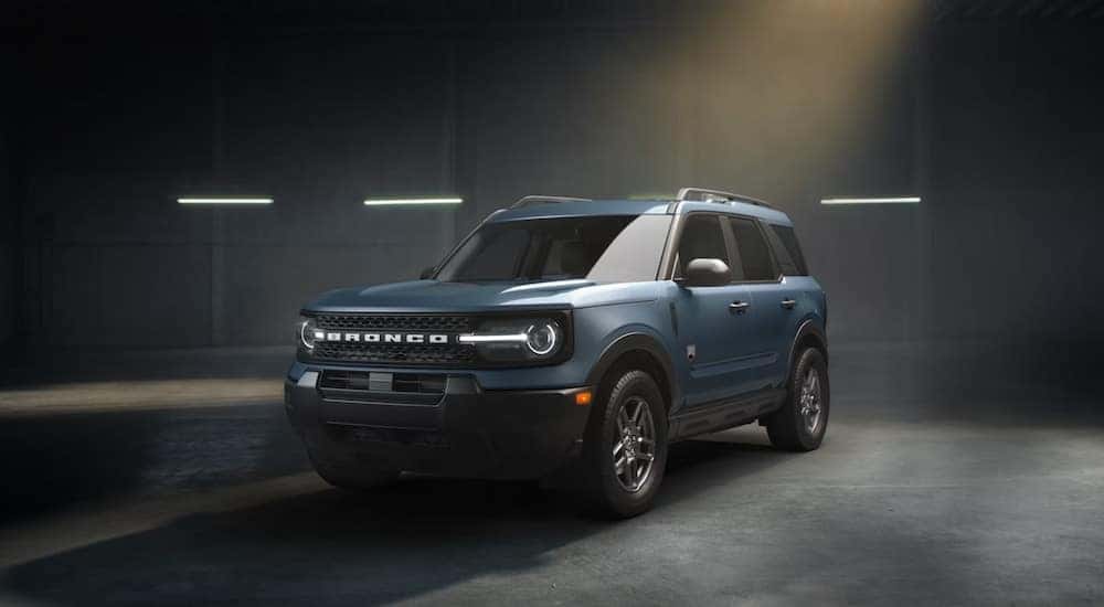 Grey 2026 Ford Bronco Sport parked in a building.
