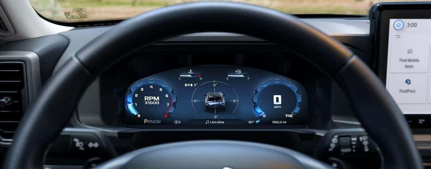 Digital dash in a 2026 Ford Bronco Sport.
