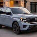 Blue 2026 Ford Expedition parked in a driveway