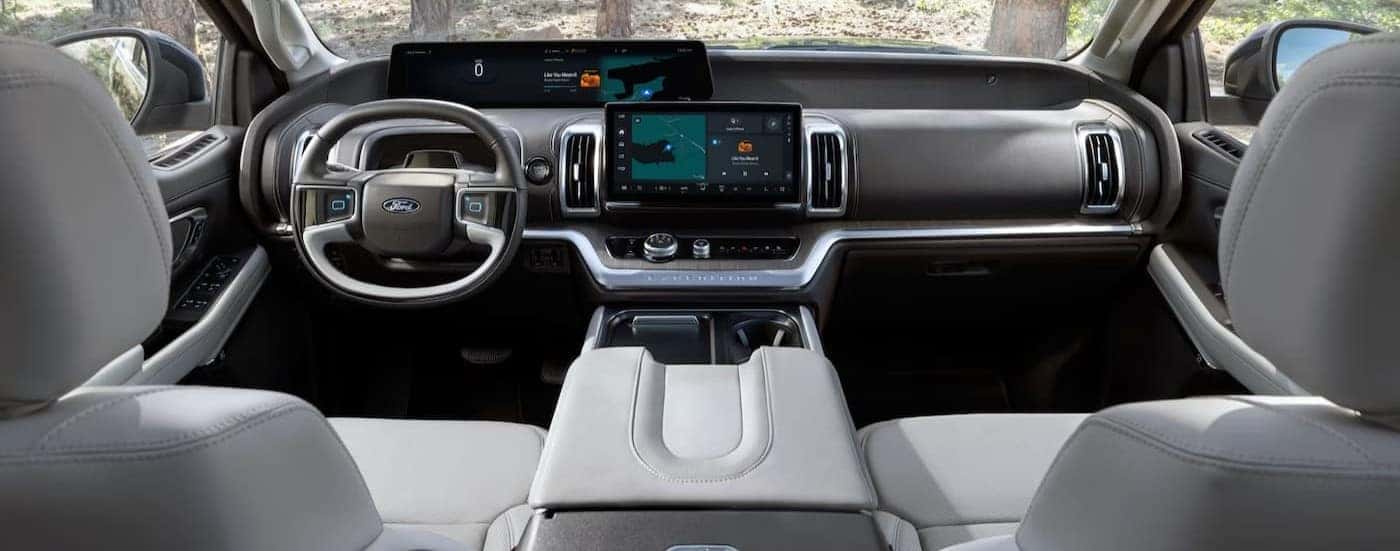 Gray interior and dash in a 2026 Ford Expedition MAX.