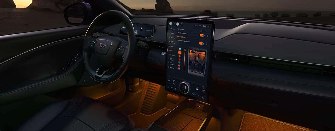 Black dash in a 2026 Ford Mustang Mach-E.