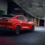 Red 2026 Ford Mustang Mach-E rear viw