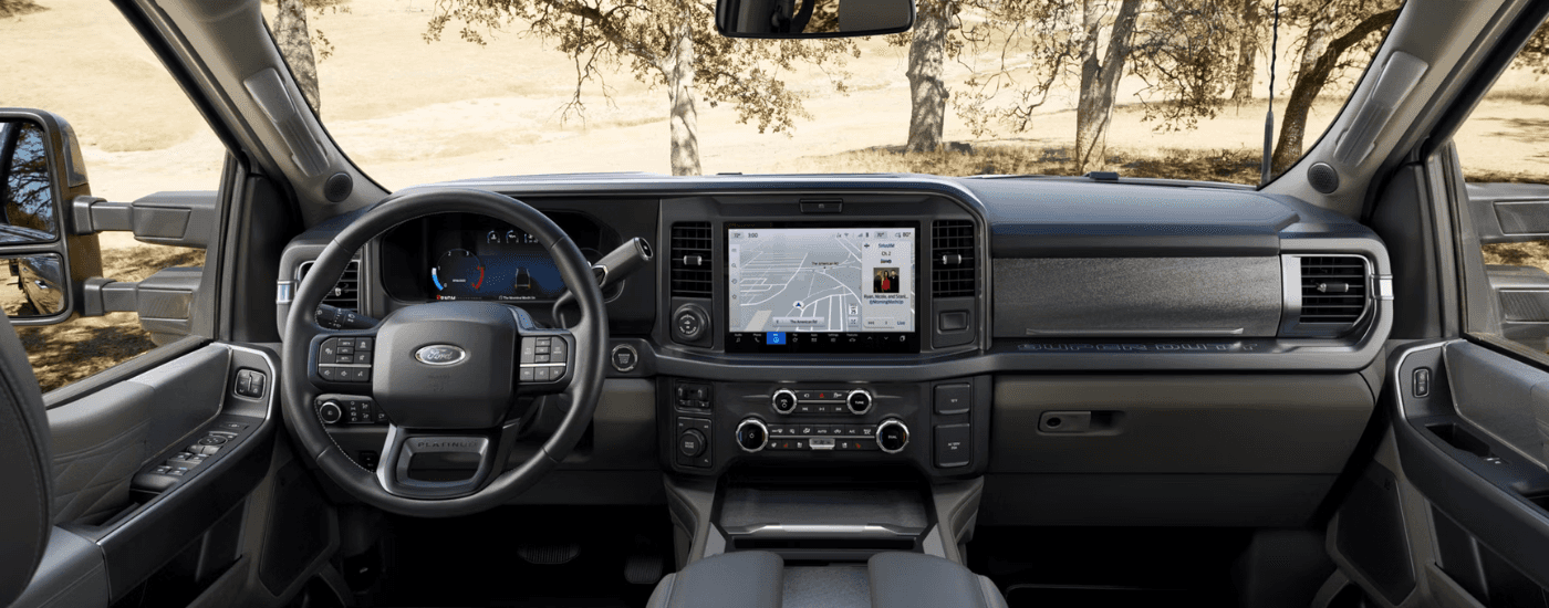 Black interior of a 2026 Ford F-250