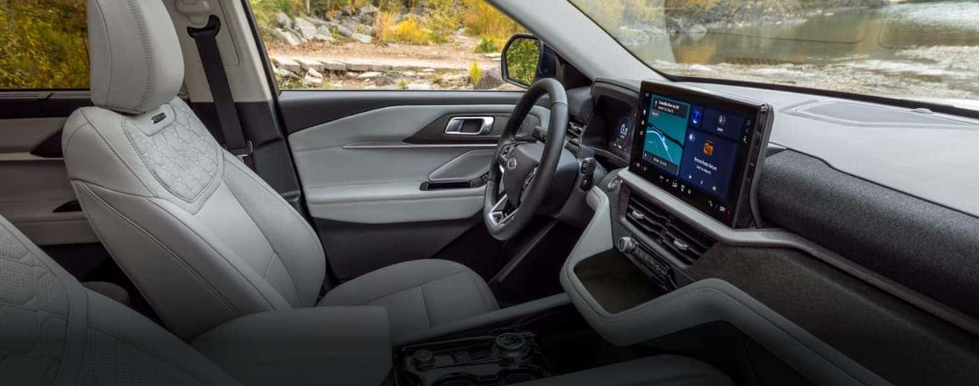 Gray interior in a 2026 Ford Explorer.