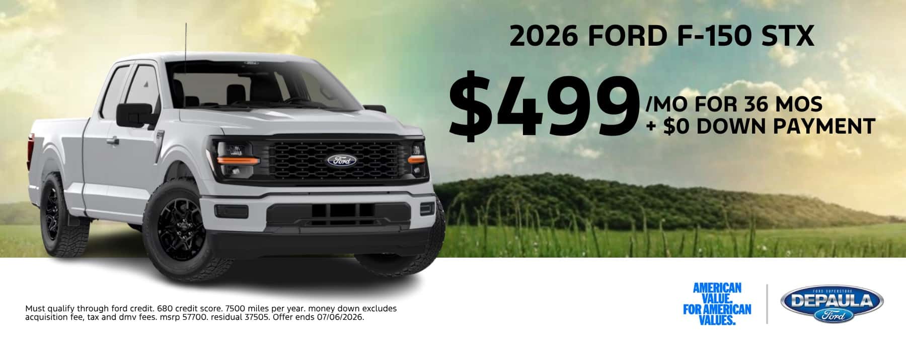 2026 FORD F-150 STX $499/MO FOR 36 MOS + $0 DOWN PAYMENT