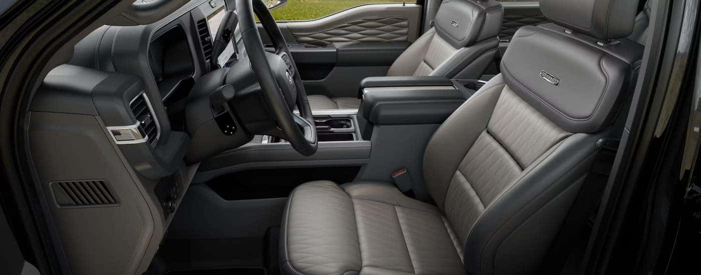 Interior seating and dashboard inside a 2026 Ford F-350