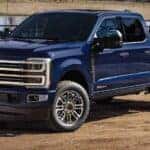 A blue 2026 Ford F-350 parked offroad.