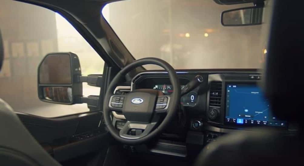 Black dash in a 2026 Ford F-350.
