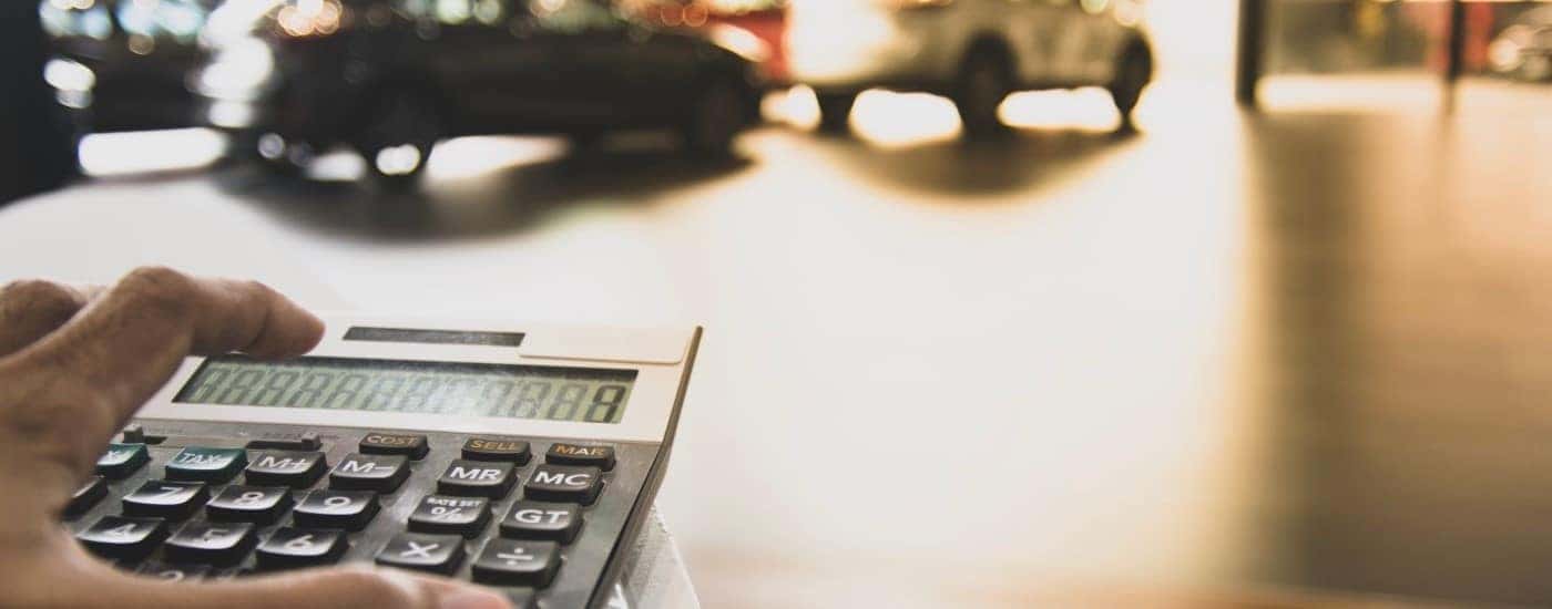 Calculating trade value at a dealership.