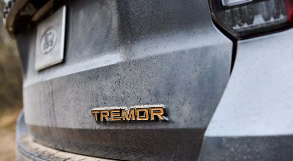 Rear of a gray 2026 Ford Explorer Tremor