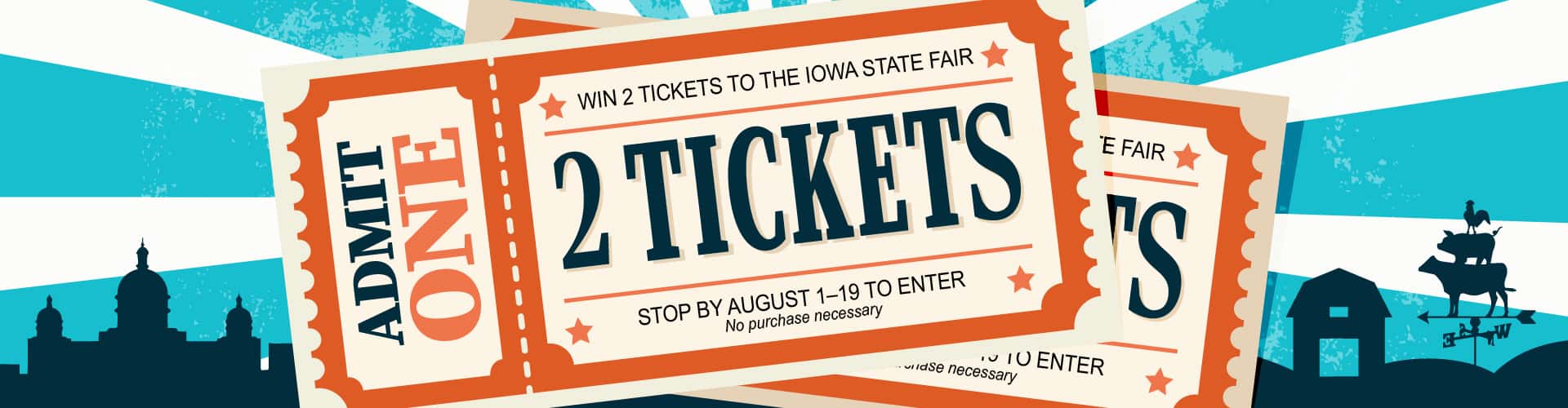 Come to Dewey Ford to register to Win a Pair of tickets to the Iowa State Fair!!!