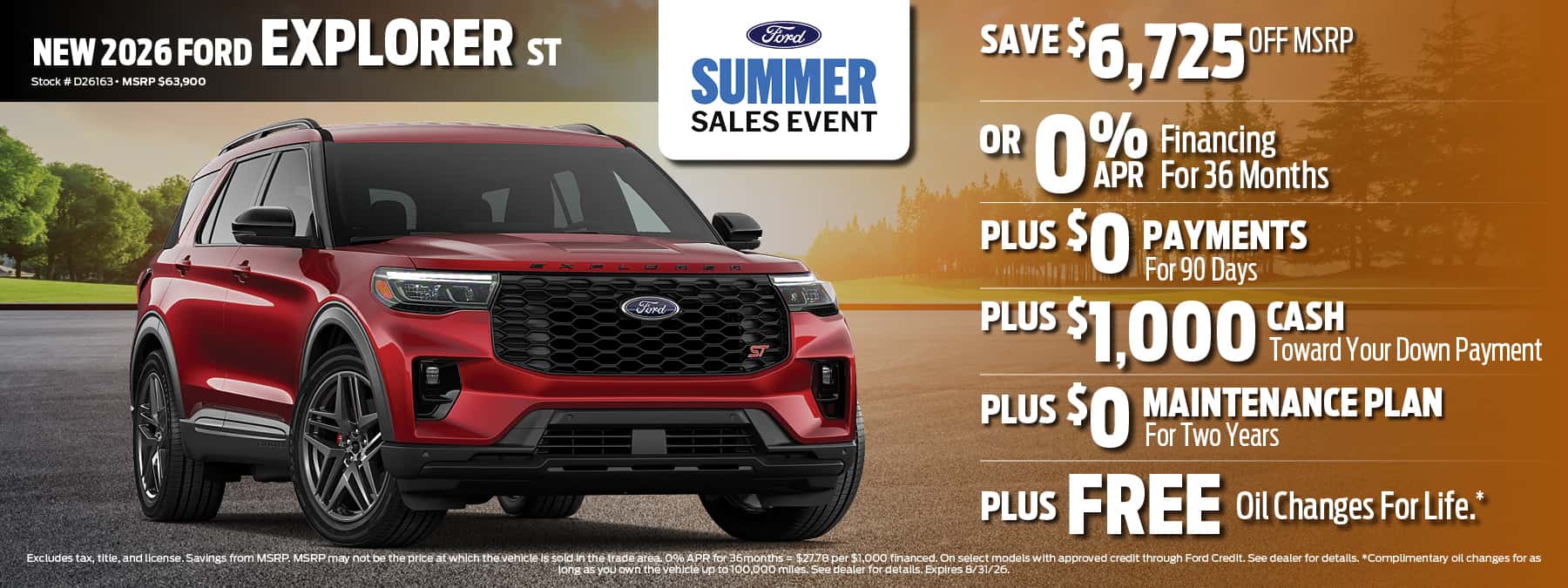 2026 Ford Explorer Finance Offer | D'Orazio Ford