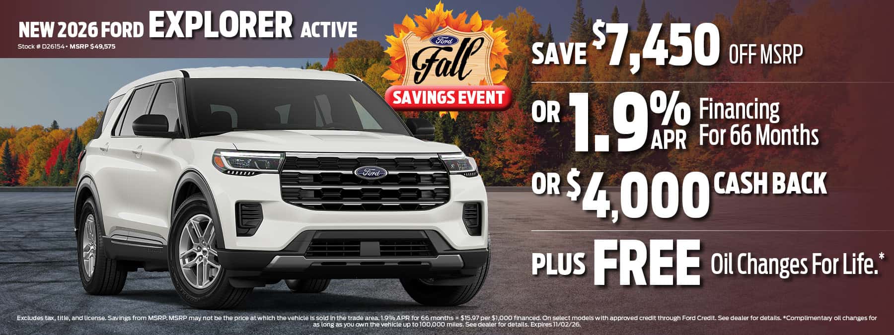 2026 Ford Explorer Finance Offer | D'Orazio Ford